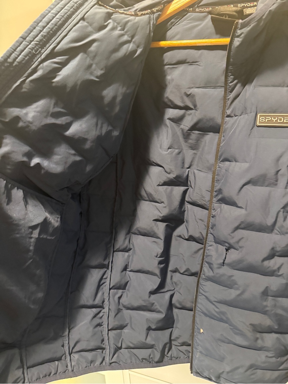 CLEARANCE 4/$15💸 Spyder Men’s Navy Hooded Down Puffer Jacket - Picture 5 of 6